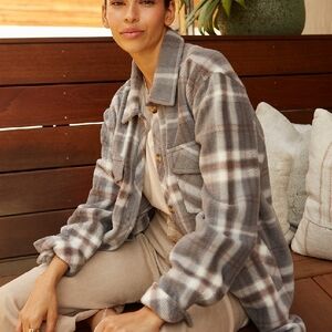 Thread And Supply Tullis Plaid Jacket Women Size Large New